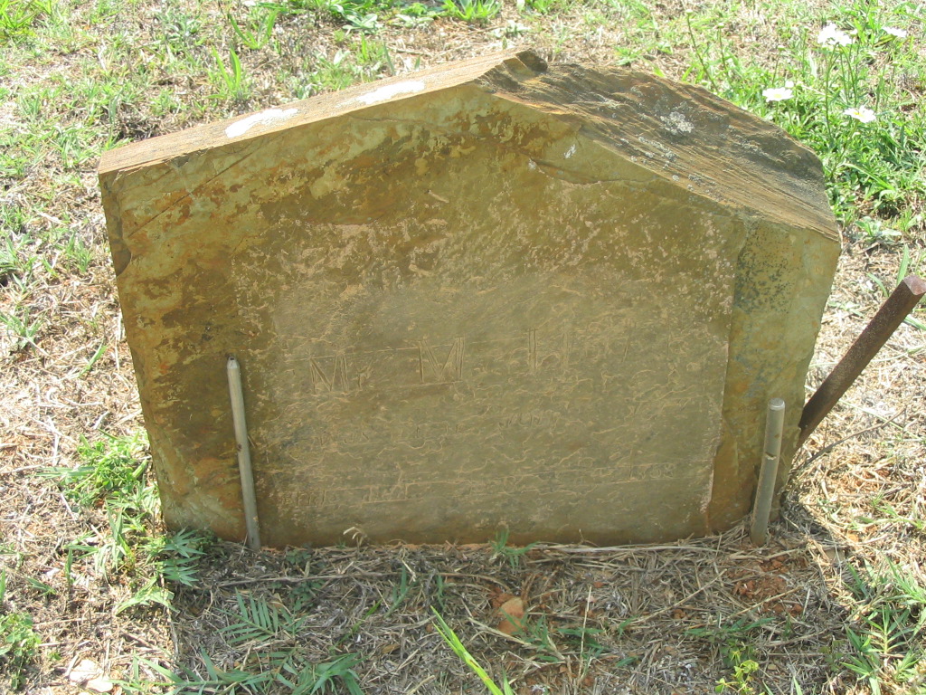 Moses Monda Hough stone, Clear Creek Baptist graveyard